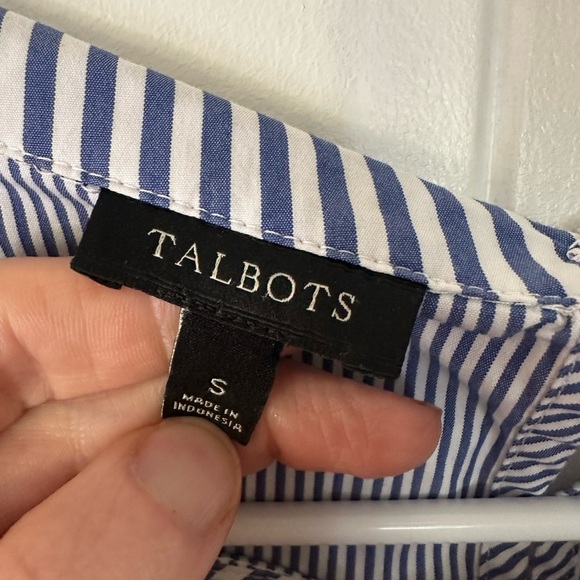 Talbots Blue and White Striped Shirt - Picture 3 of 4